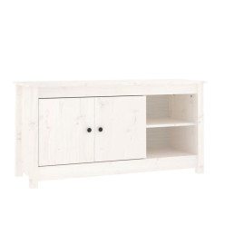 Meuble TV Blanc 103x36,5x52 cm Bois de pin massif