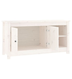 Meuble TV Blanc 103x36,5x52 cm Bois de pin massif