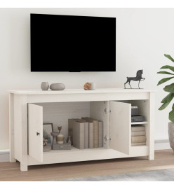 Meuble TV Blanc 103x36,5x52 cm Bois de pin massif