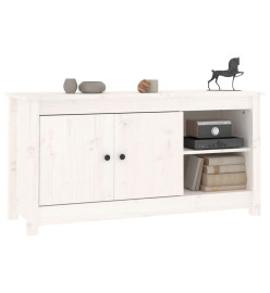 Meuble TV Blanc 103x36,5x52 cm Bois de pin massif