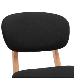 Tabourets de bar lot de 2 noir tissu