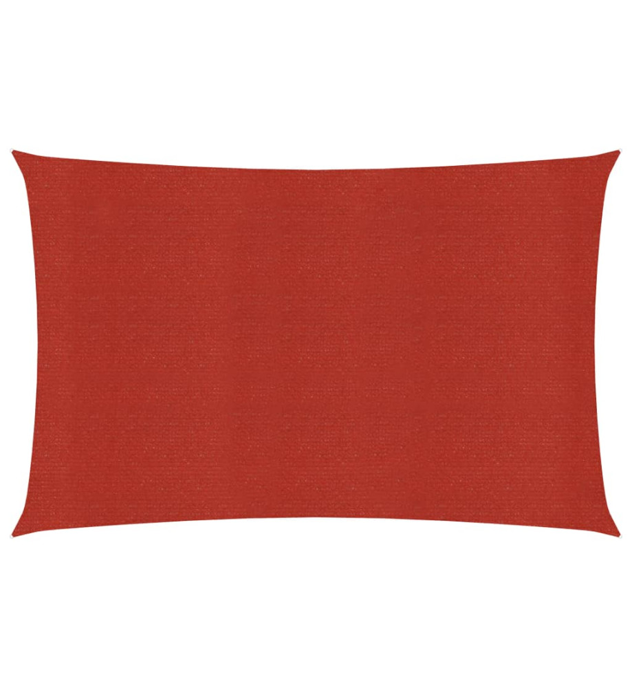 Voile d'ombrage 160 g/m² Rouge 3,5x5 m PEHD