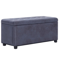 Pouf de rangement 87,5 cm Gris Similicuir daim