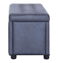 Pouf de rangement 87,5 cm Gris Similicuir daim