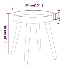 Table d'appoint Blanc 38x38x40 cm Bois ingénierie et pin massif