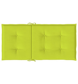 Coussins de chaise de jardin à dossier bas lot de 6 vert vif