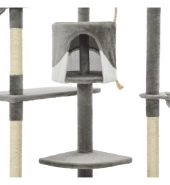 Arbre à chat avec griffoirs en sisal 203 cm Gris et Blanc