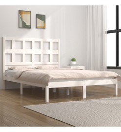 Cadre de lit Blanc Bois de pin massif 200x200 cm