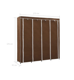 Garde-robe avec 4 compartiments Marron 175x45x170 cm