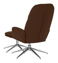 Chaise de relaxation avec tabouret Marron brillant Similicuir