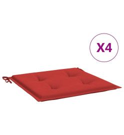 Coussins de chaise de jardin 4 pcs rouge 50x50x3cm tissu oxford