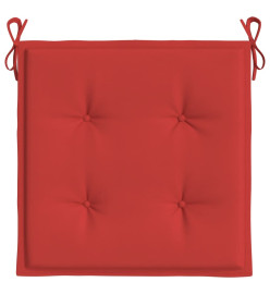 Coussins de chaise de jardin 4 pcs rouge 50x50x3cm tissu oxford