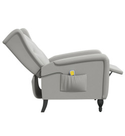 Fauteuil de massage inclinable gris clair velours