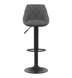 Tabourets de bar lot de 2 gris foncé velours