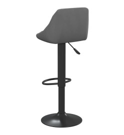 Tabourets de bar lot de 2 gris foncé velours