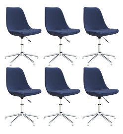 Chaises pivotantes à manger lot de 6 bleu tissu