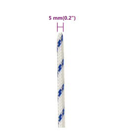 Corde de bateau Blanc 5 mm 250 m Polypropylène