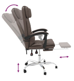 Fauteuil de massage inclinable de bureau Marron Similicuir