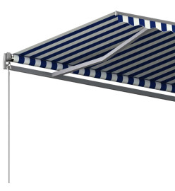 Auvent automatique sur pied 400x300 cm Bleu et blanc