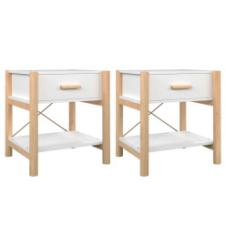 Tables de chevet 2 pcs Blanc 42x38x45 cm Bois d’ingénierie