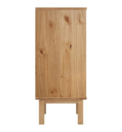 Commode OTTA Marron et blanc 46x39,5x90 cm Bois de pin massif