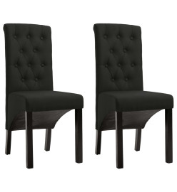 Chaises à manger lot de 2 noir tissu