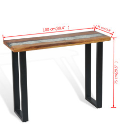 Table console Teck 100 x 35 x 75 cm