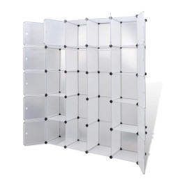 Cabinet modulable avec 14 compartiments blanc 37x146x180,5 cm