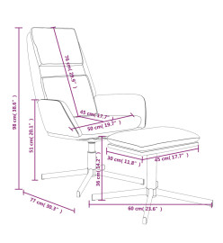 Chaise de relaxation avec tabouret Gris clair Velours