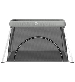 Parc pour bébé avec matelas Gris clair Tissu de lin