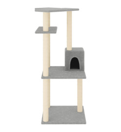 Arbre à chat avec griffoirs en sisal gris clair 123 cm