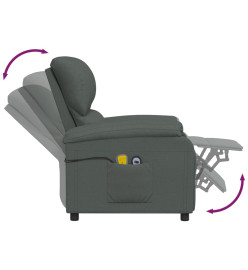 Fauteuil de massage inclinable Gris foncé Tissu