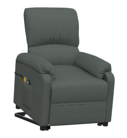 Fauteuil de massage inclinable Gris foncé Tissu