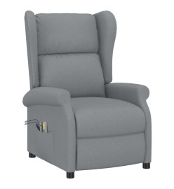 Fauteuil de massage électrique à oreilles gris clair tissu