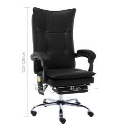 Chaise de bureau de massage Noir Similicuir