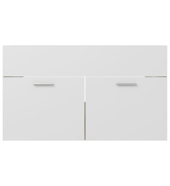 Armoire d'évier et lavabo intégré Blanc/chêne sonoma Aggloméré