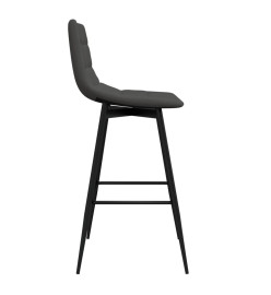 Tabouret de bar Gris foncé Velours