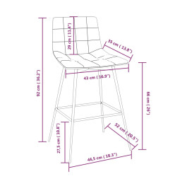 Tabouret de bar Gris foncé Velours