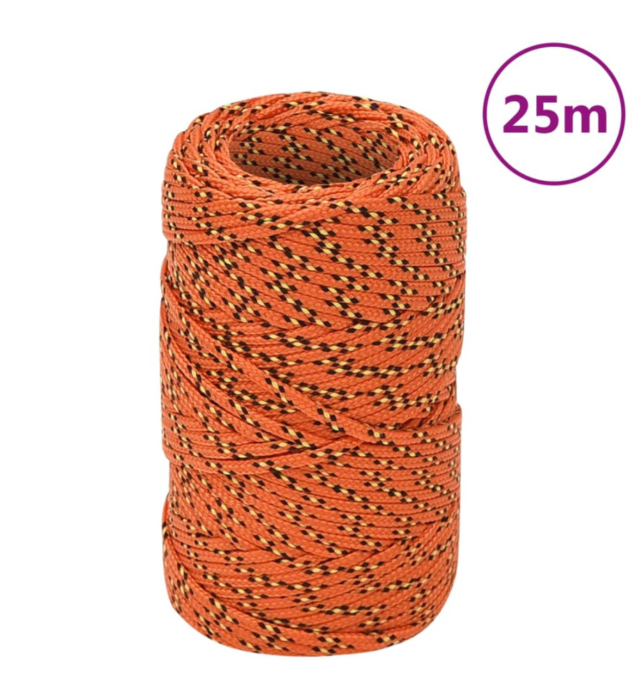 Corde de bateau Orange 2 mm 25 m Polypropylène