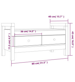 Banc d'entrée 80x40x43 cm Bois de pin massif