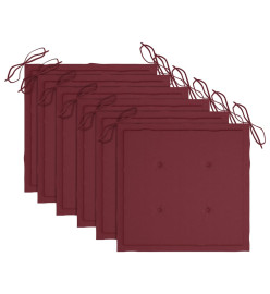 Chaises à dîner d'extérieur 6 pcs avec coussins Acacia massif