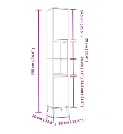 Ensemble d'armoires de salle de bain 3 pcs blanc brillant