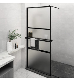 Paroi de douche avec étagère Noir 100x195cm Verre ESG&Aluminium