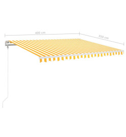 Auvent rétractable automatique 400x350 cm Jaune et blanc