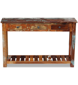 Table console 120 x 30 x 76 cm Bois de récupération massif