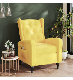 Fauteuil de massage inclinable jaune velours