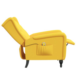 Fauteuil de massage inclinable jaune velours