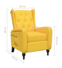 Fauteuil de massage inclinable jaune velours