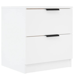 Tables de chevet 2 pcs Blanc Bois d'ingénierie