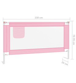 Barrière de sécurité de lit d'enfant Rose 150x25 cm Tissu